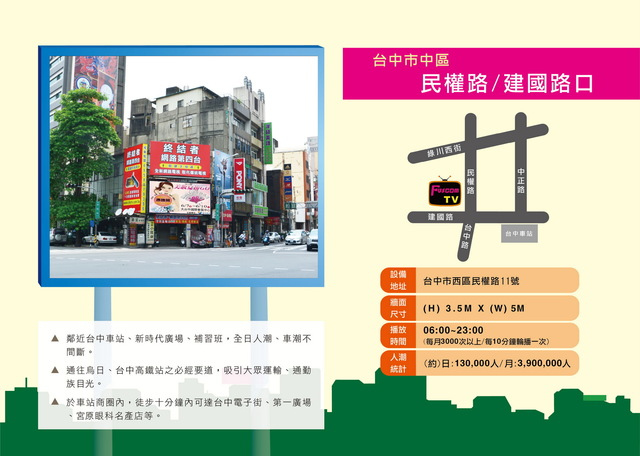 台中市中區民權路/建國路 (近台中火車站)